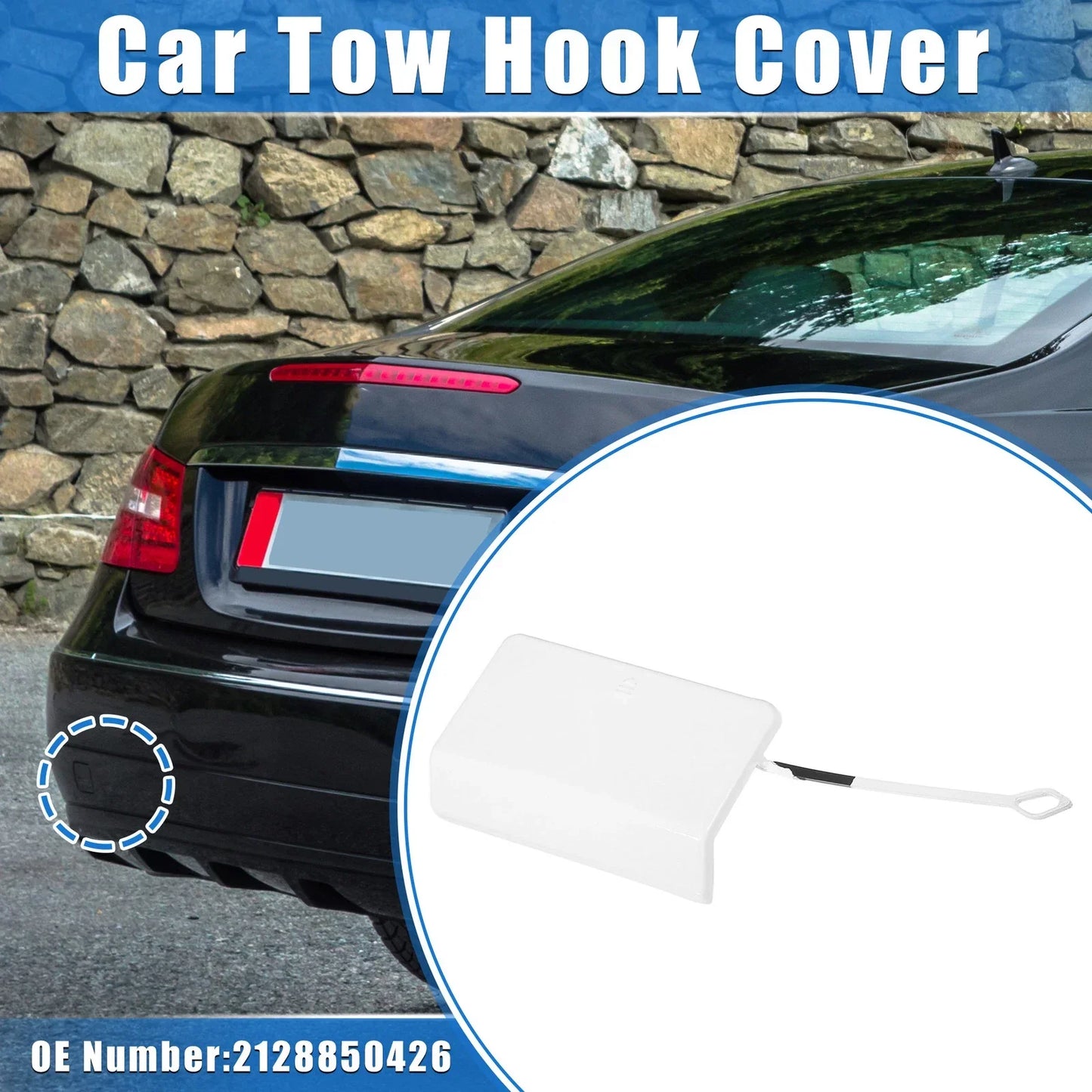 Tow Hook Eye Hole Cover for Mercedes-Benz E-Class (2017-2023) - White Cap