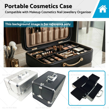 Portable Cosmetics Case for Makeup, Nail & Jewelry Storage