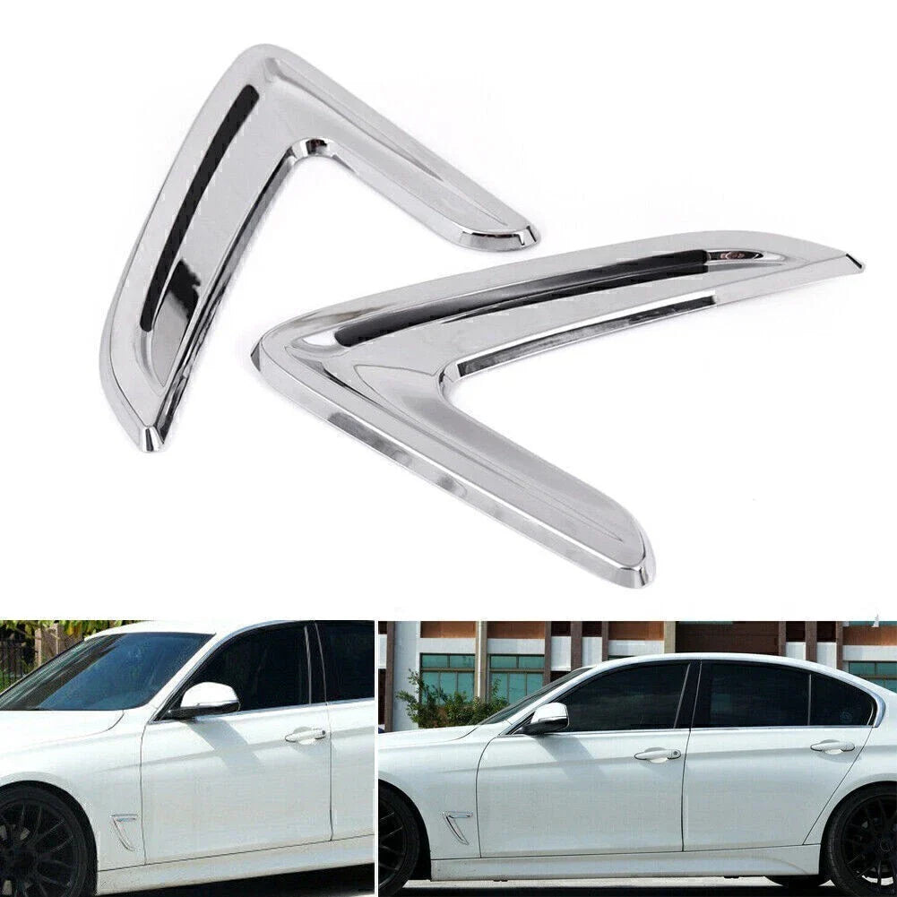 Chrome Side Body Marker Fender Air Wing Vent Trim for BMW 3 Series (2013-2018)