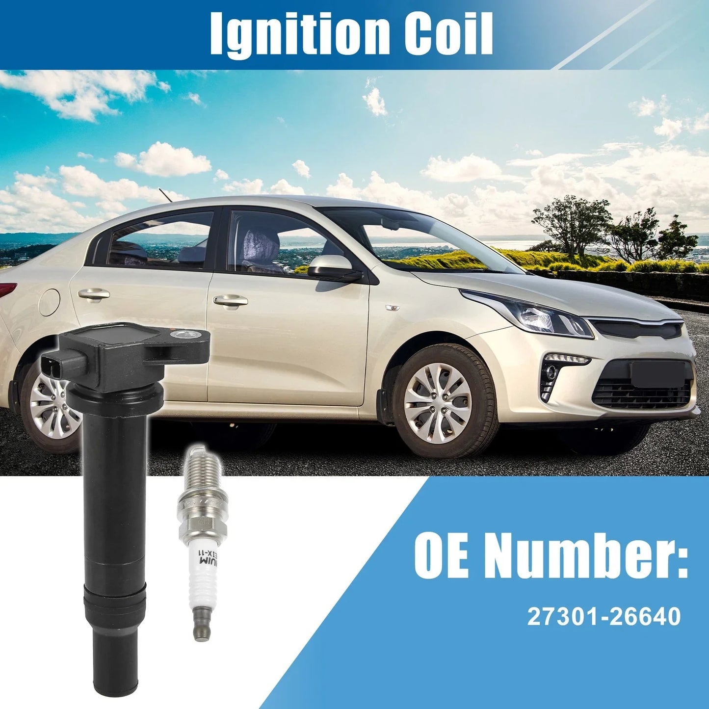 8 x Ignition Coil Packs & Spark Plugs for Hyundai Accent 1.6L (2010-2017)