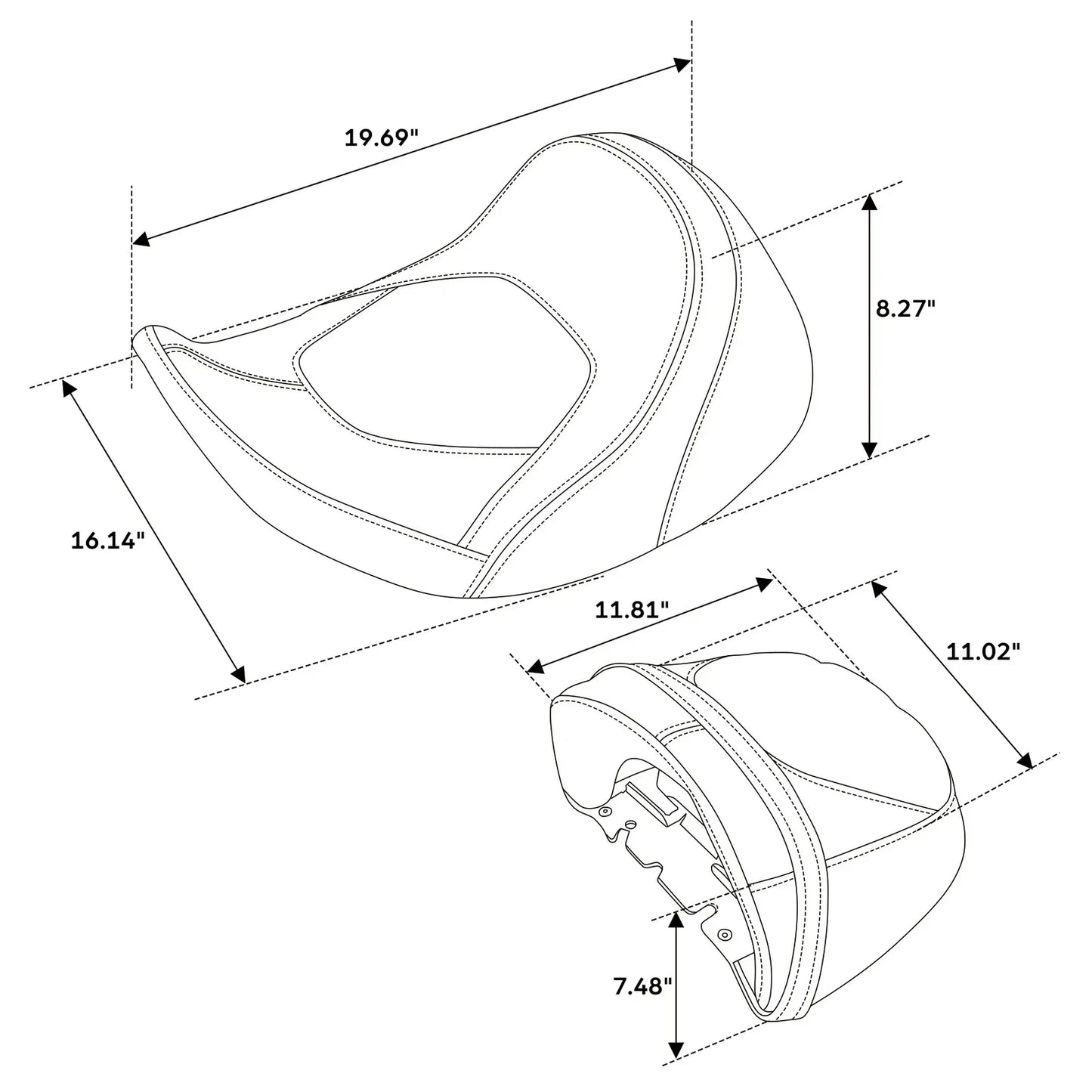 Rider & Passenger Seats for Harley CVO Street Glide Black (2023-2024)