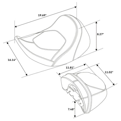 Rider & Passenger Seats for Harley CVO Street Glide Black (2023-2024)