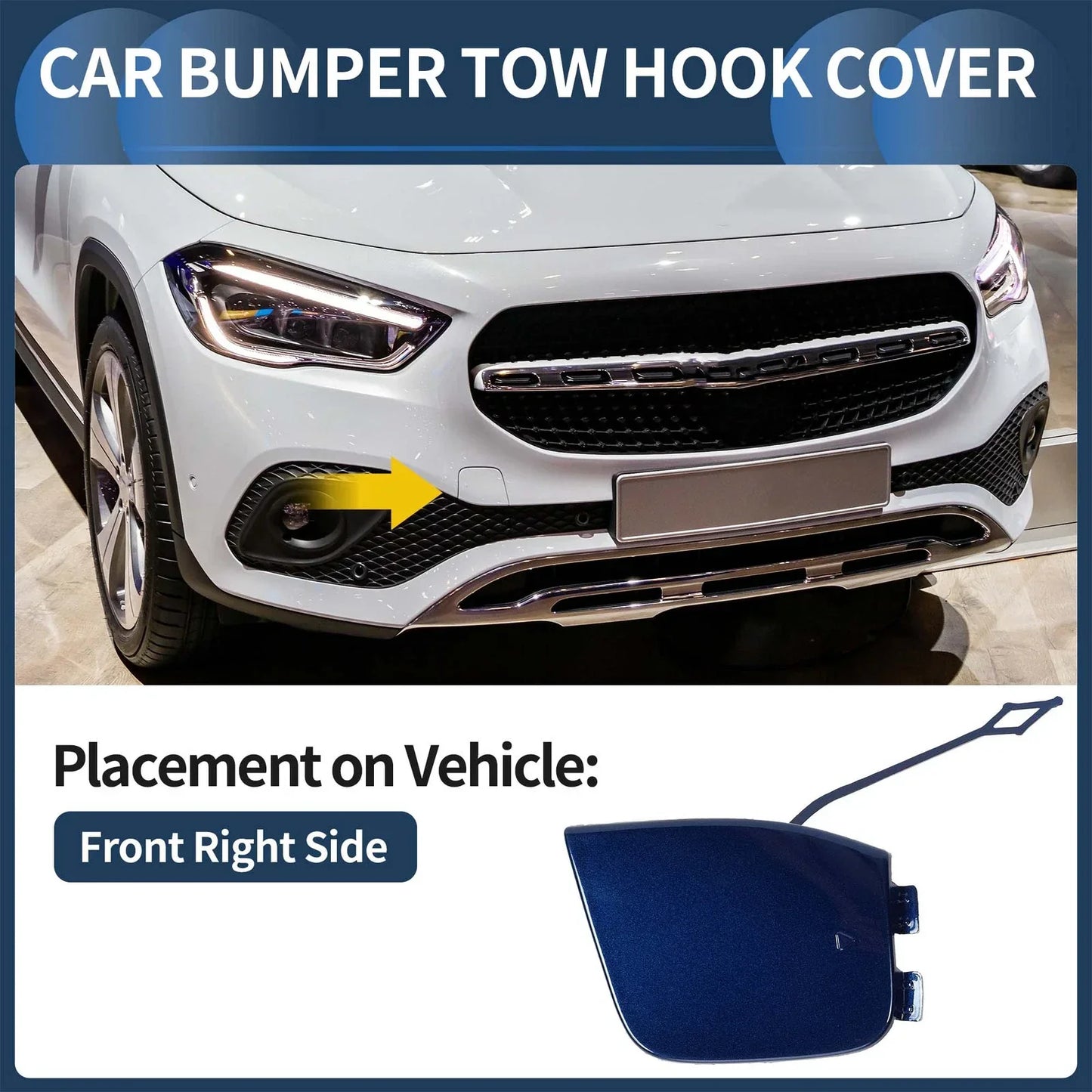Front Bumper Tow Hook Cover for Mercedes-Benz W247 (2020-2023) Jewelry Blue