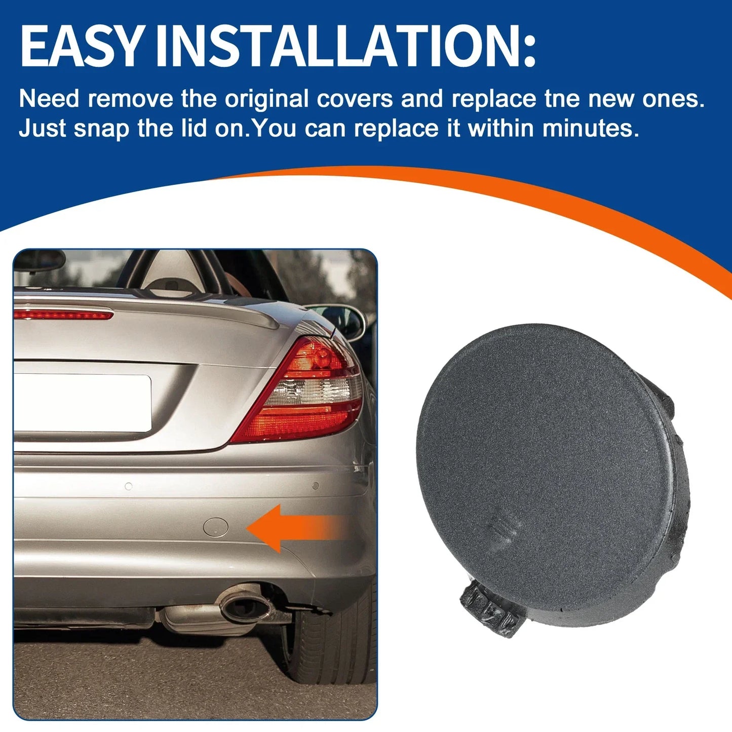 Rear Side Bumper Tow Hook Cover for Mercedes-Benz (2012-2018) Tenorite Grey