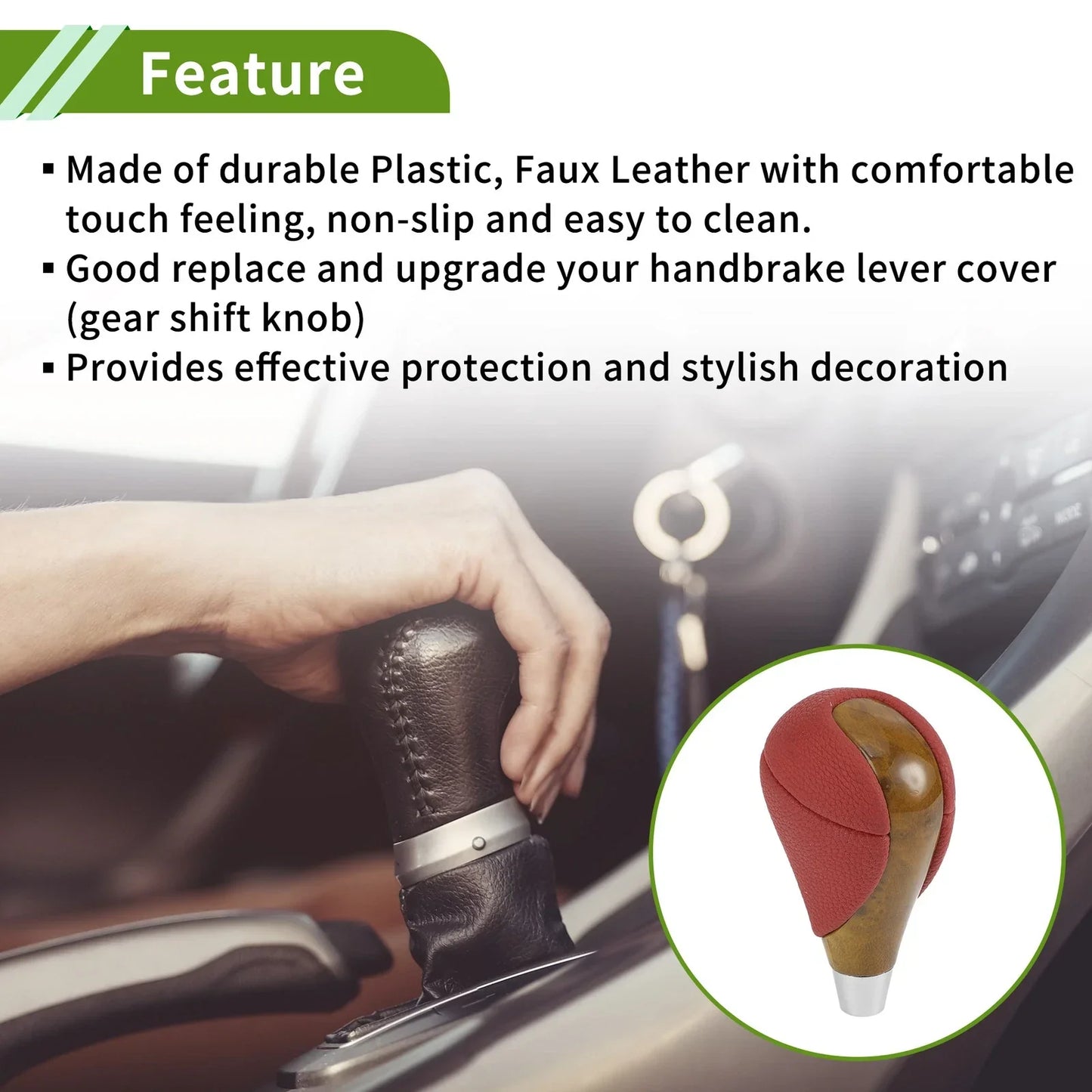Automatic Gear Shift Knob for Lexus ES350 2007-2015 - Plastic Faux Leather Red