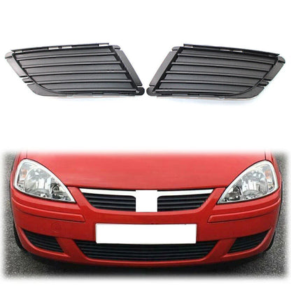 Front Bumper Fog Grille Pair for Vauxhall Corsa C (2003-2006)