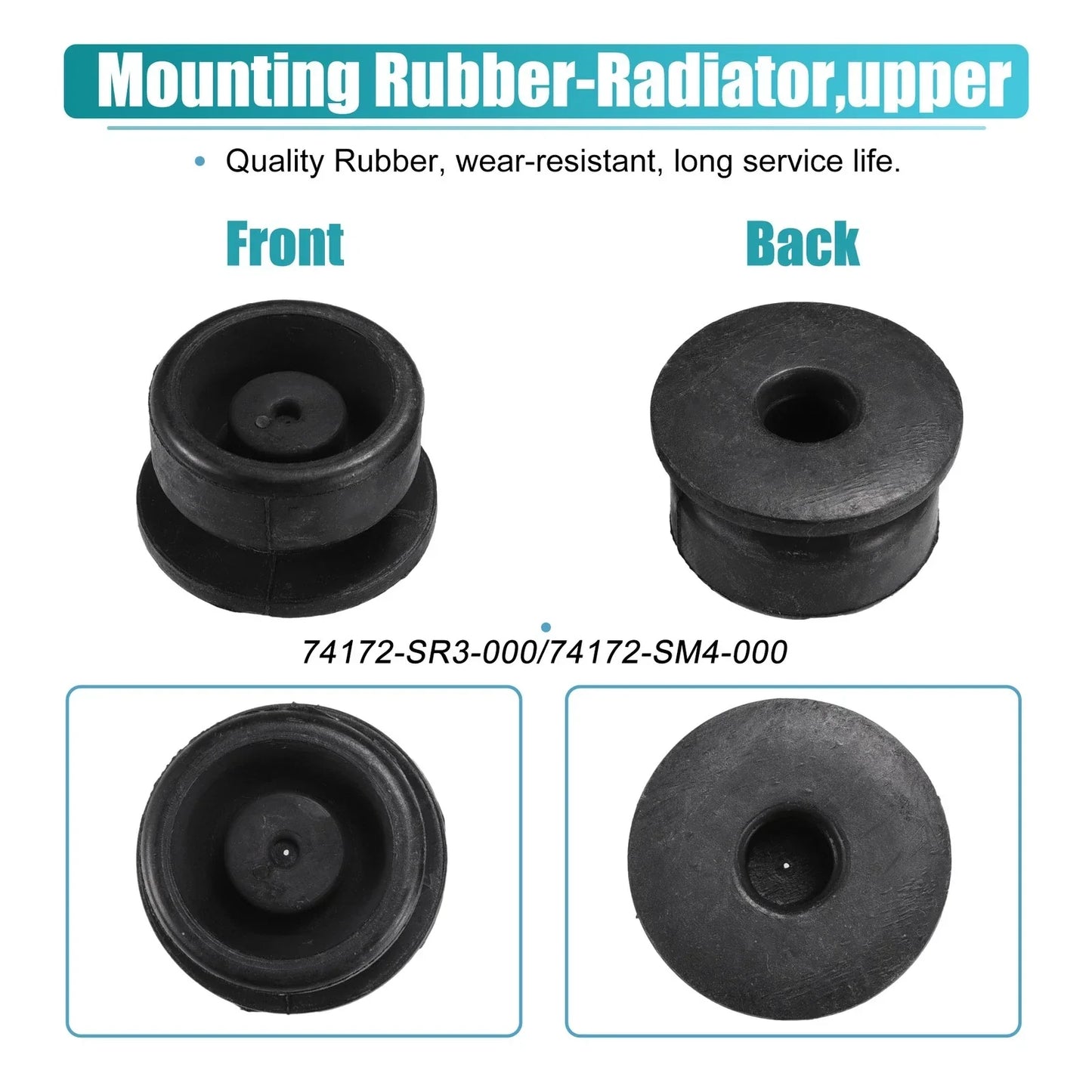 2 x Lower Radiator Mount Insulators for Honda Accord (1996-1998)