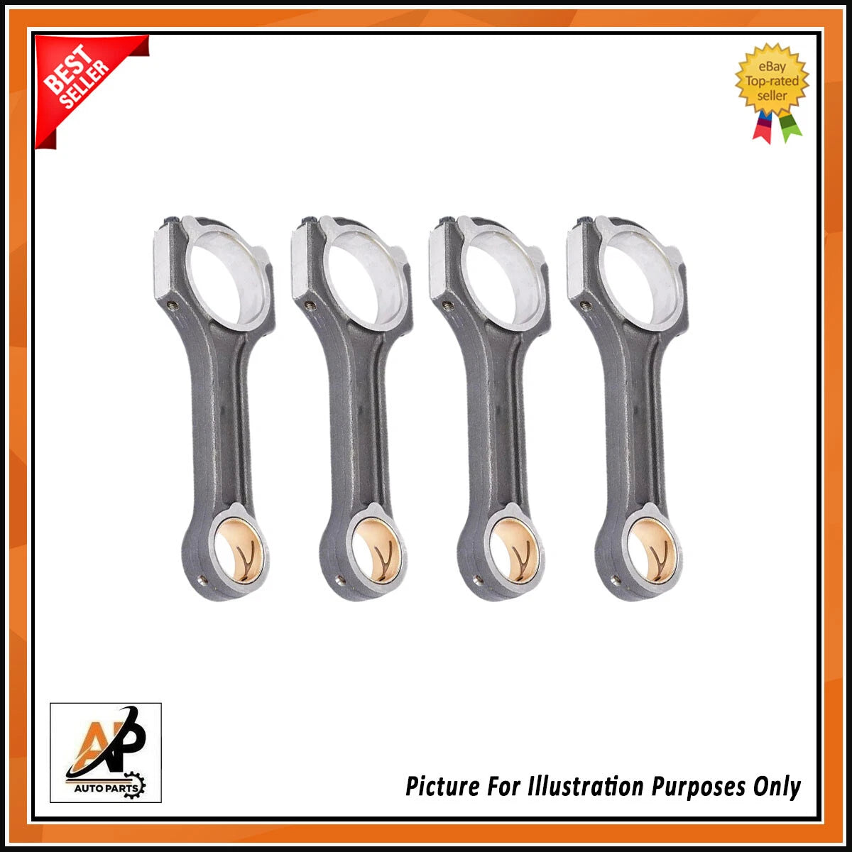 Connecting Rod Set of 4 OEM Replacement for Hyundai Santa Fe Sorento (2011–2023)
