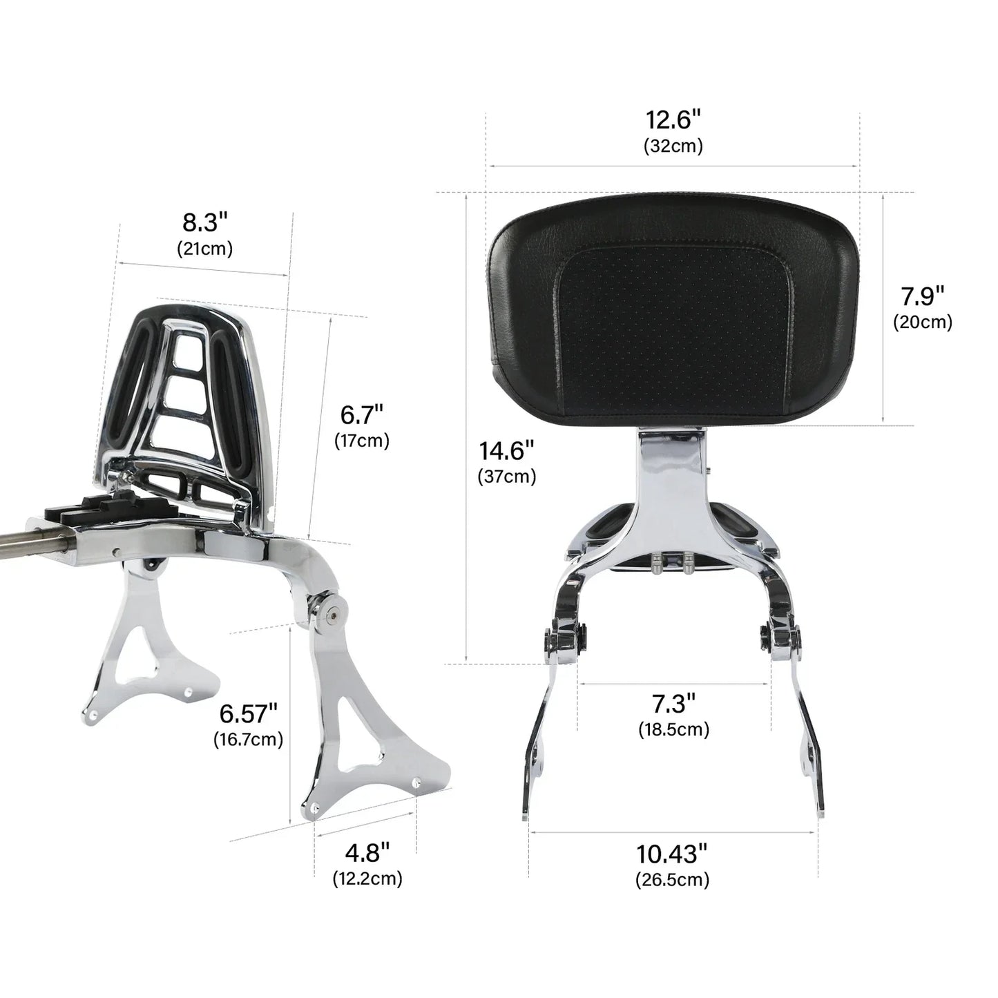 Driver & Passenger Backrest for Harley Electra Glide (2014-2024) Chrome