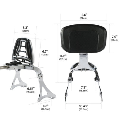 Driver & Passenger Backrest for Harley Electra Glide (2014-2024) Chrome