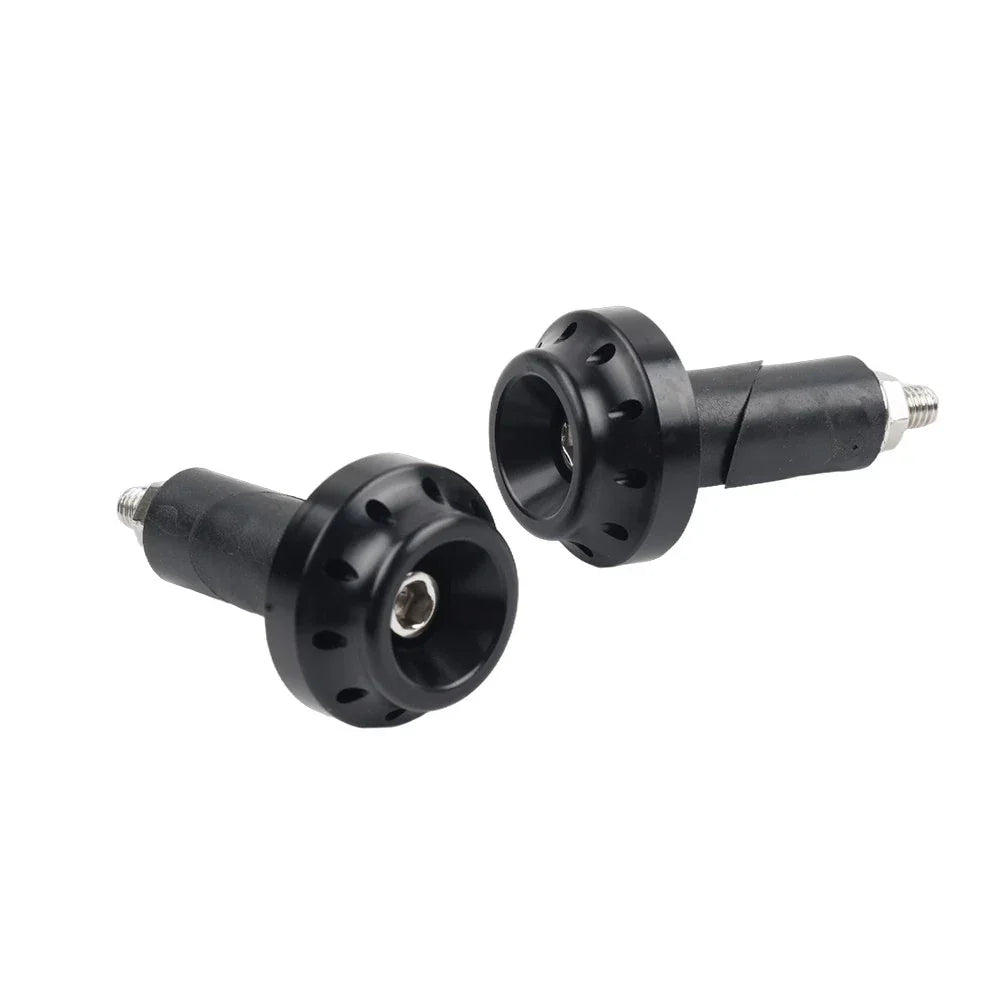 Black Motorcycle 7/8'' 1'' Handlebar Grips & End Cap Plug