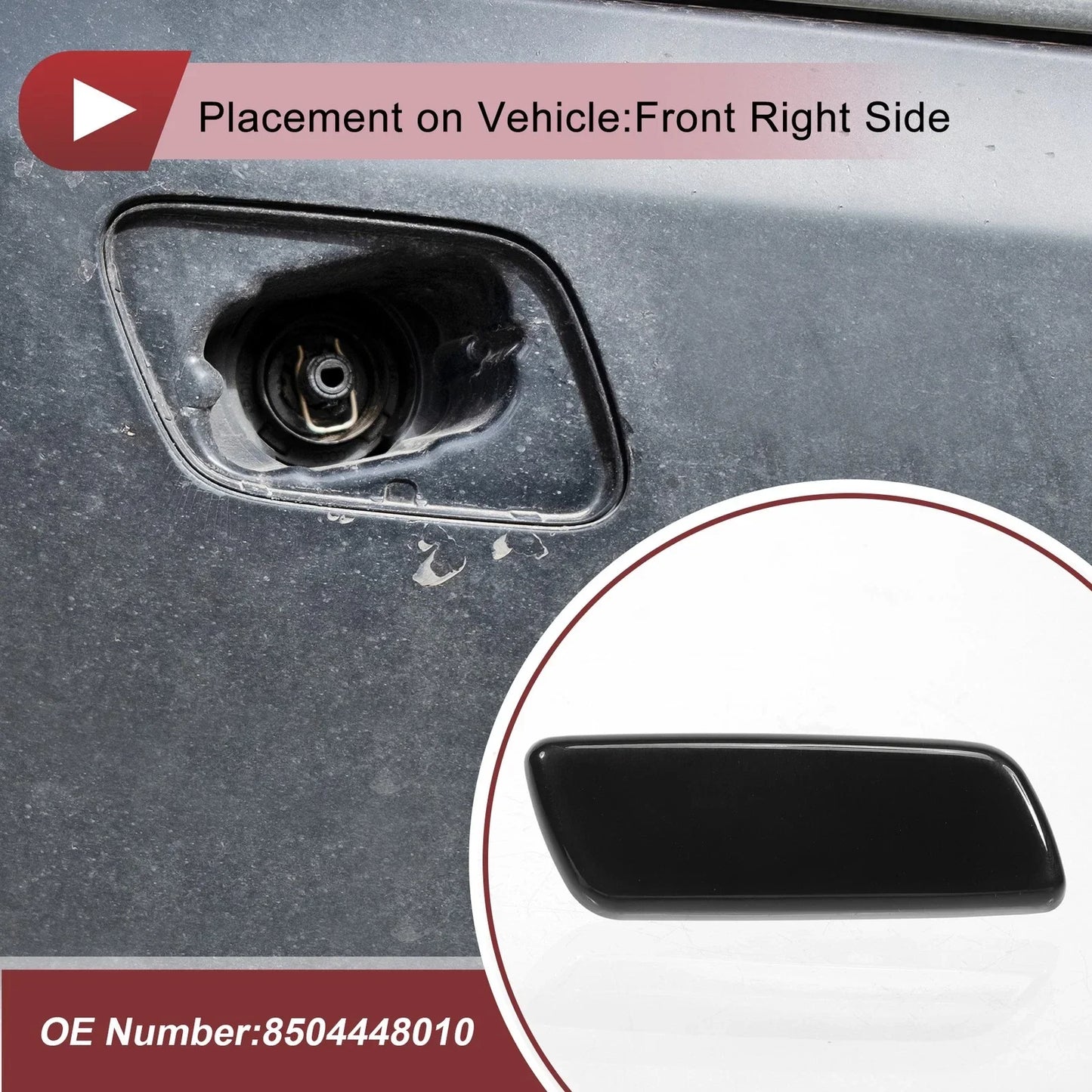 Front Right Washer Nozzle Cover for Lexus RX350 (2010-2013) Black 1 x Cap