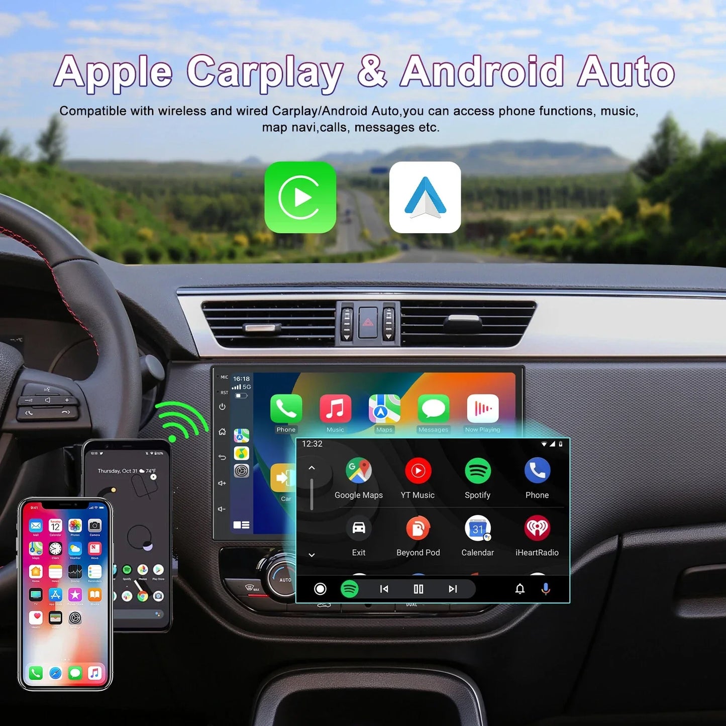 6+128GB Apple CarPlay Android Auto Head Unit for Nissan X-Trail (2001-2007)