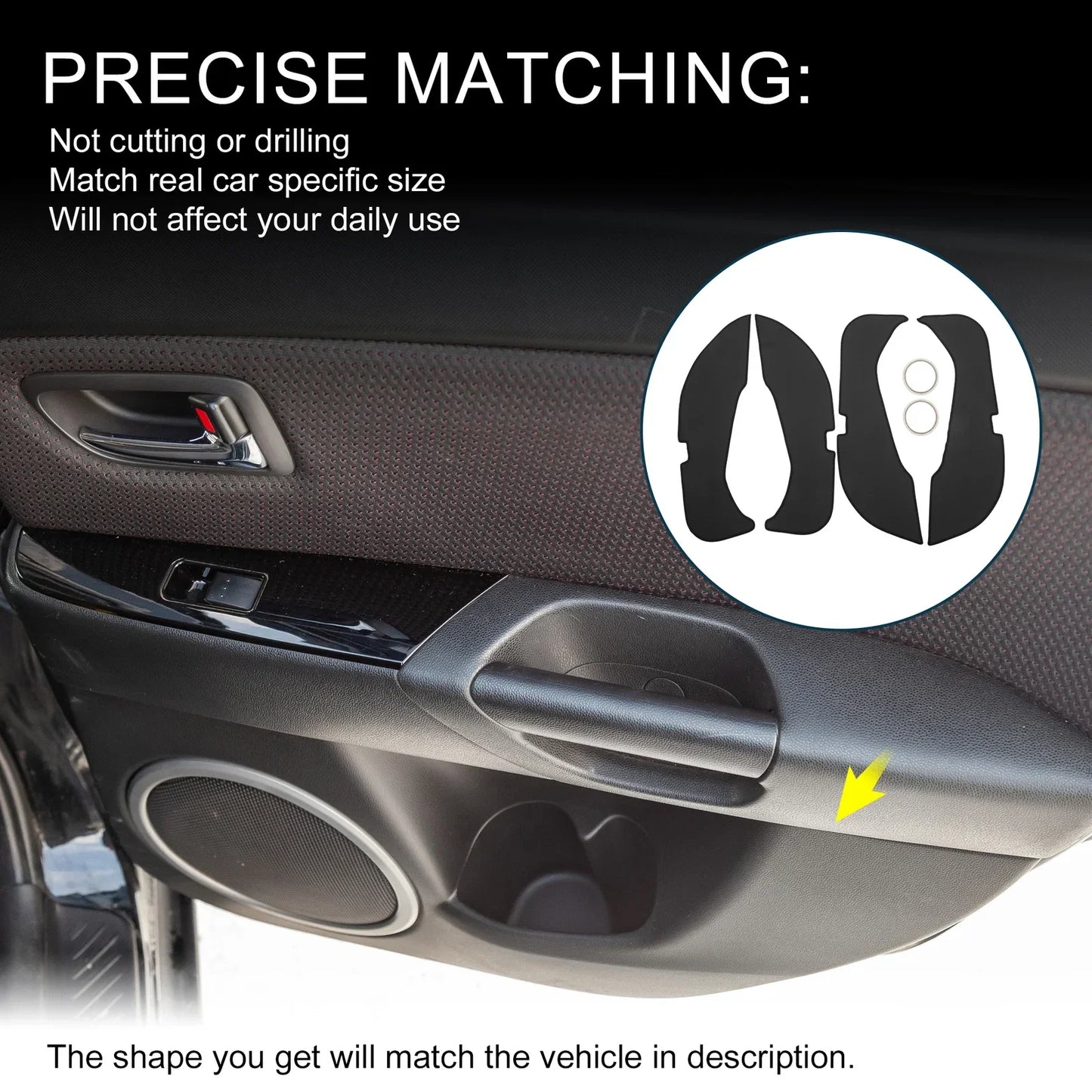 Car Door Leather Anti Kick Pad Sticker for Mercedes-Benz E Class (2016)