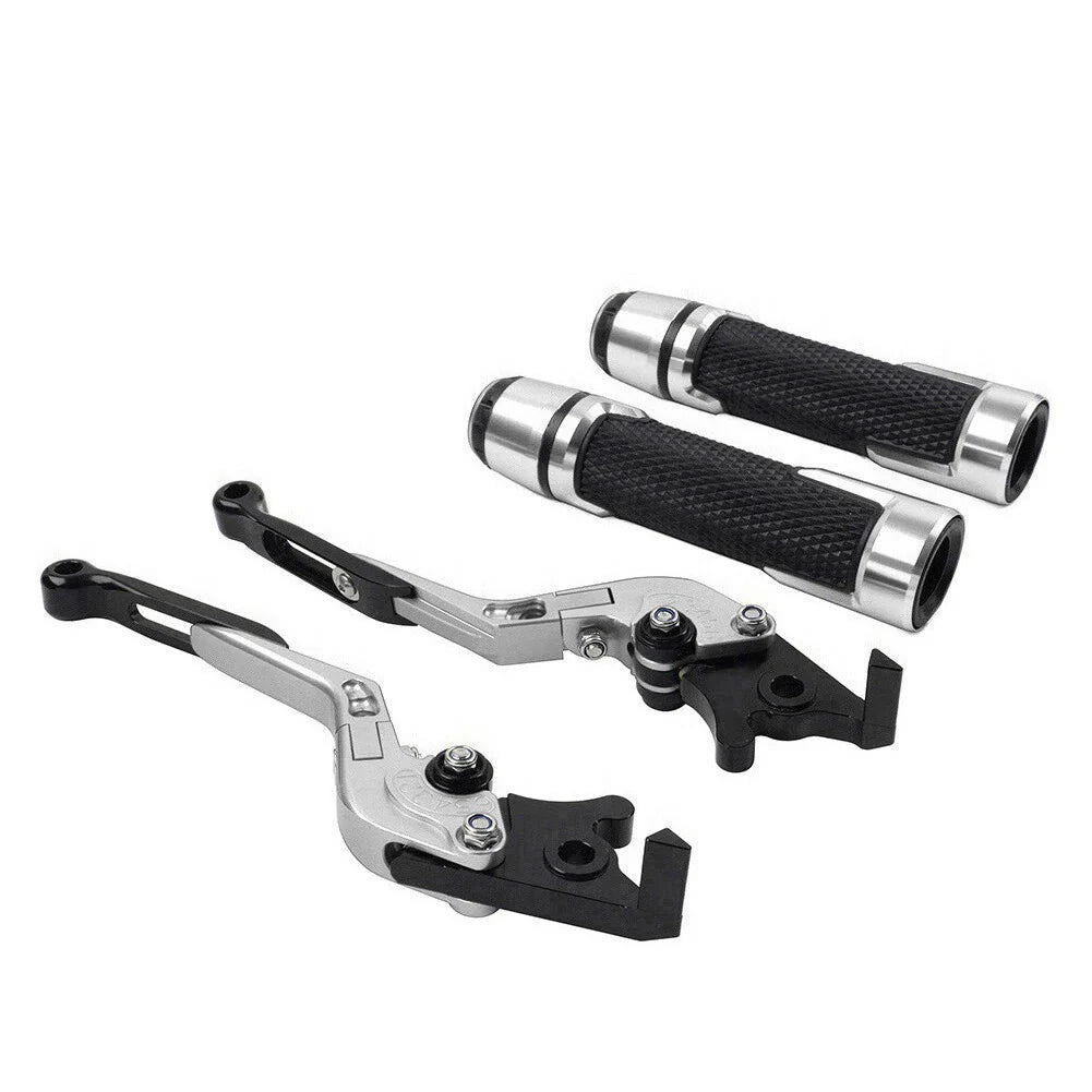Silver Extendable Brake Clutch Lever Grip Set for Street Twin (2016-2023)