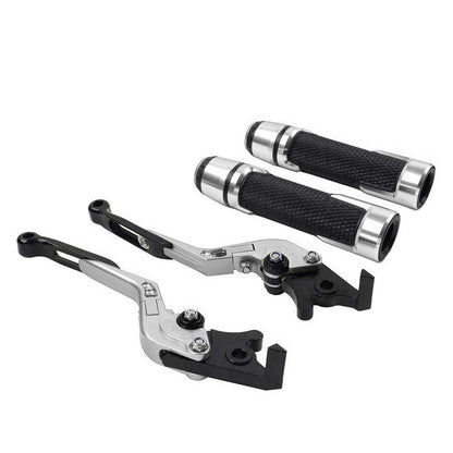 Silver Extendable Brake Clutch Lever Grip Set for Street Twin (2016-2023)