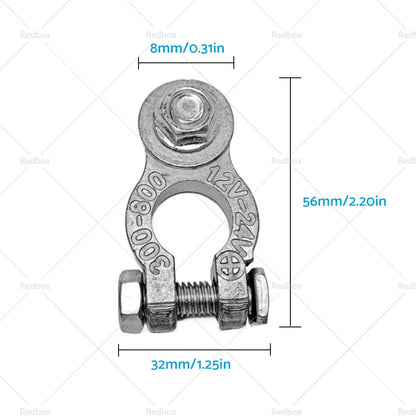 8 x DC 12V-24V Car Battery Terminals Connectors Clamp Clips