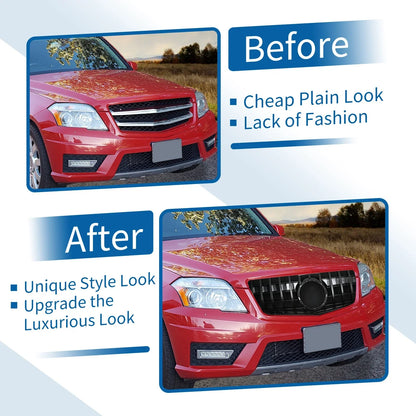 Front Upper Bumper Grille for Mercedes-Benz GLK300 2010-2012 Gloss Black