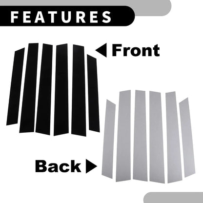 6 x Car Pillar Window Trim Covers for Honda CR-V (2007-2011) Black