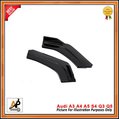 Gloss Black Front Bumper Lip Spoiler Kit for Audi A3 A4 A5 S4 Q3 Q5 (2008–2024)