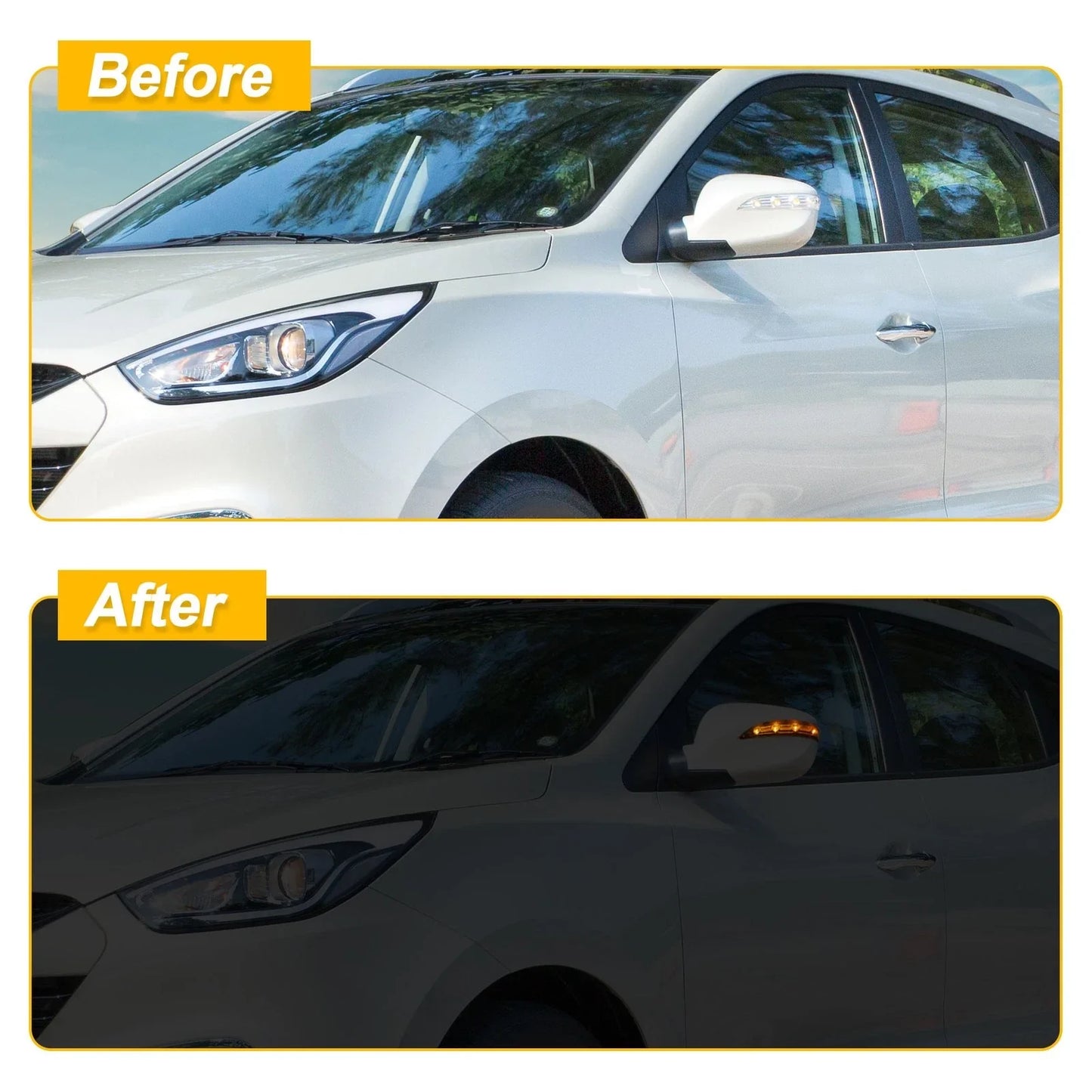 Left Right Side Mirror LED Turn Signal Indicator Light for Hyundai ix35 (2010-2015)