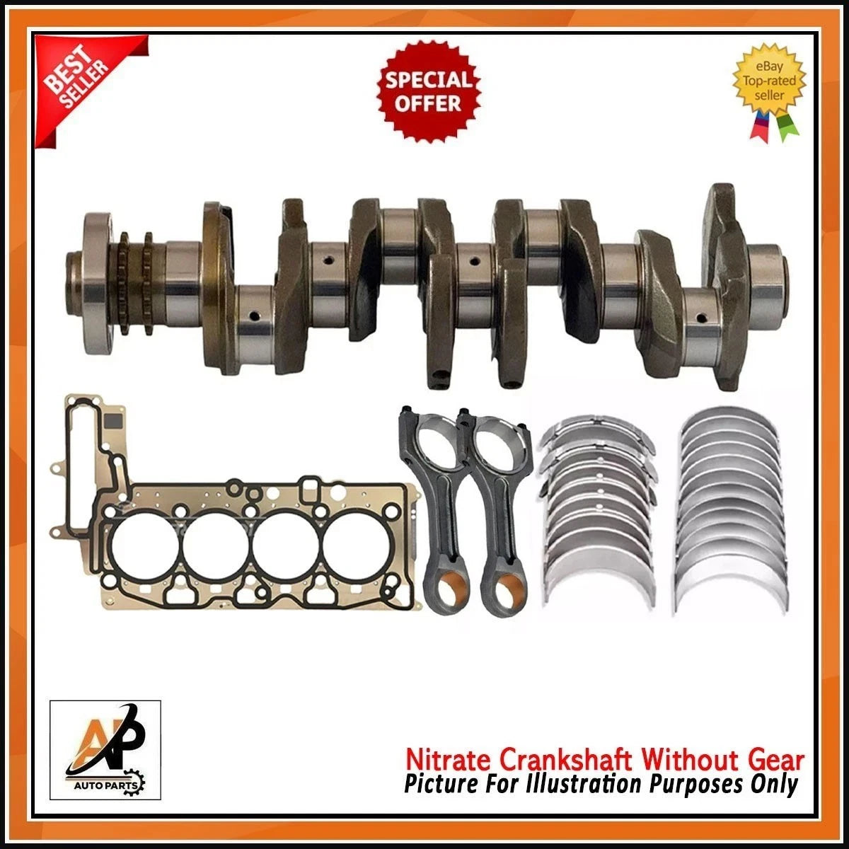 Crankshaft with Engine Rebuild Kit for BMW 2.0 Diesel N47 (2007–2016)