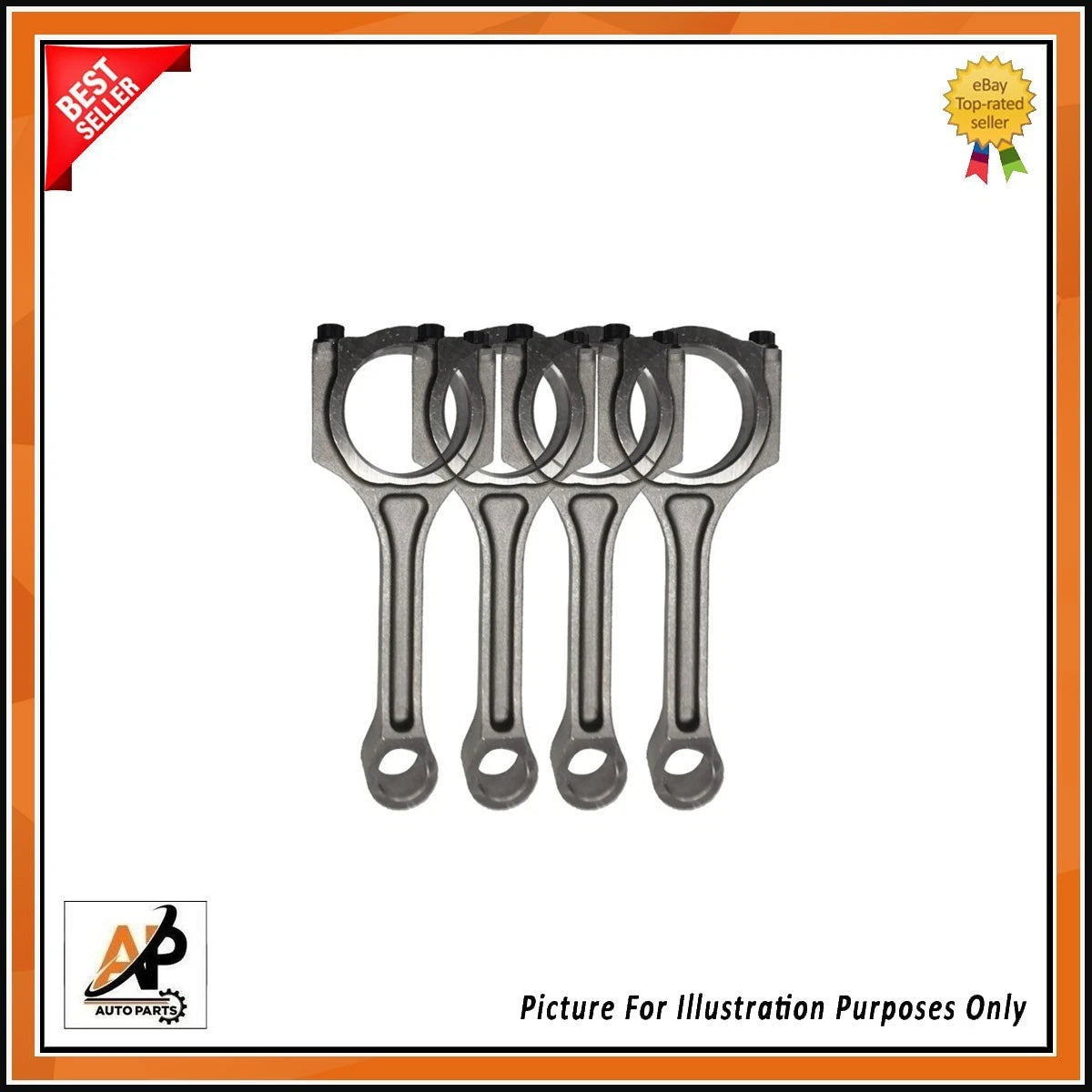 Conrod Set of 4 Replacement for Hyundai Tucson Sonata 1.7D D4FD (2010–2022)