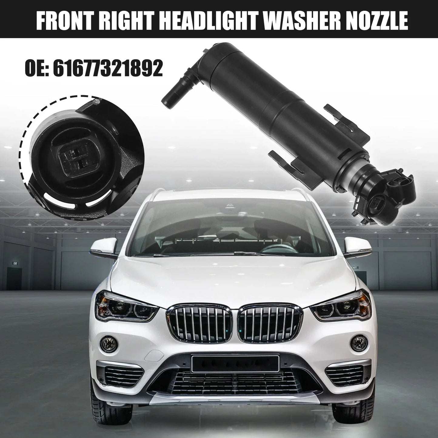 Front Right Auto Headlight Washer Nozzle for BMW X1 (2013-2015)