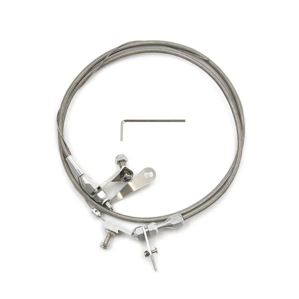 Stainless Steel Braided Kick Down Cable for Ford C6 Transmission (1966-1996)