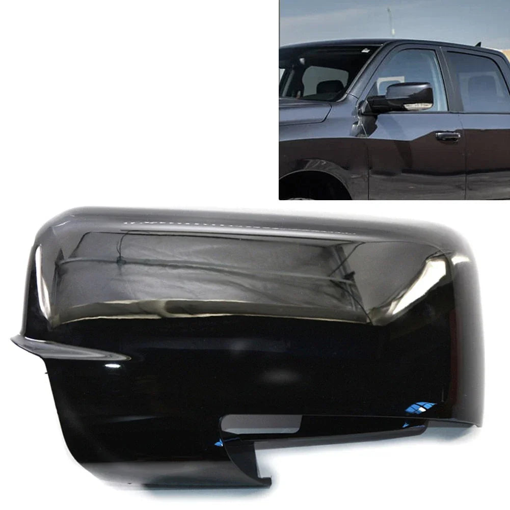 Black Mirror Cover with Turn Signal Cutout for Dodge Ram 1500 (2013-2018)