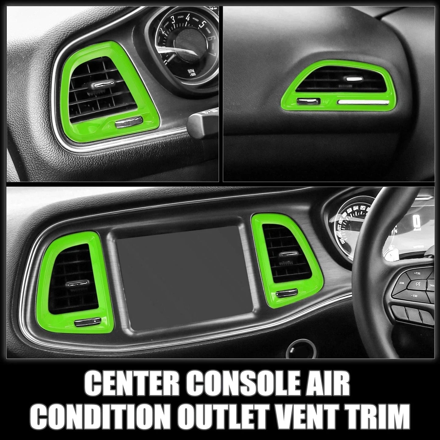 4pcs Center Console Air Vent Trim for Dodge Challenger (2015-2023)