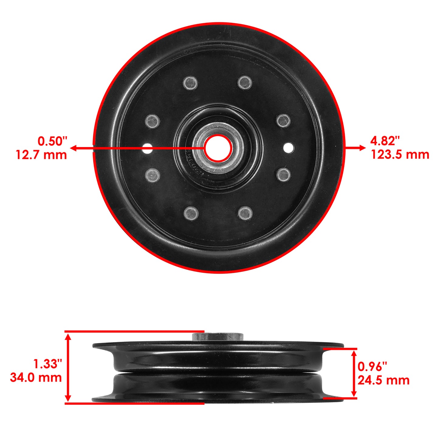 Deck Idler Pulley Replacement for Hustler TrimStar Flat Deck (36–60 in) (2000–2018)