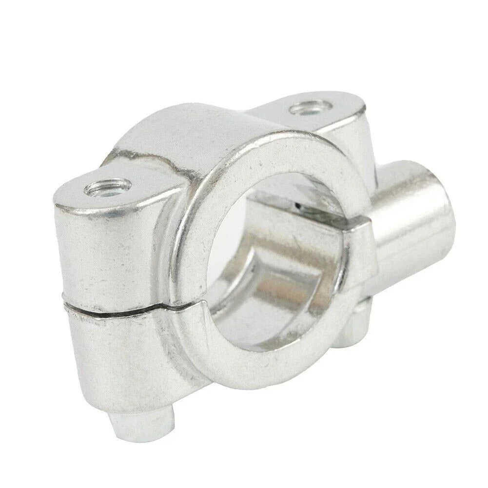 7/8" 10mm Silver Motorcycle Handle Bar Mirror Mount Holder Clamp