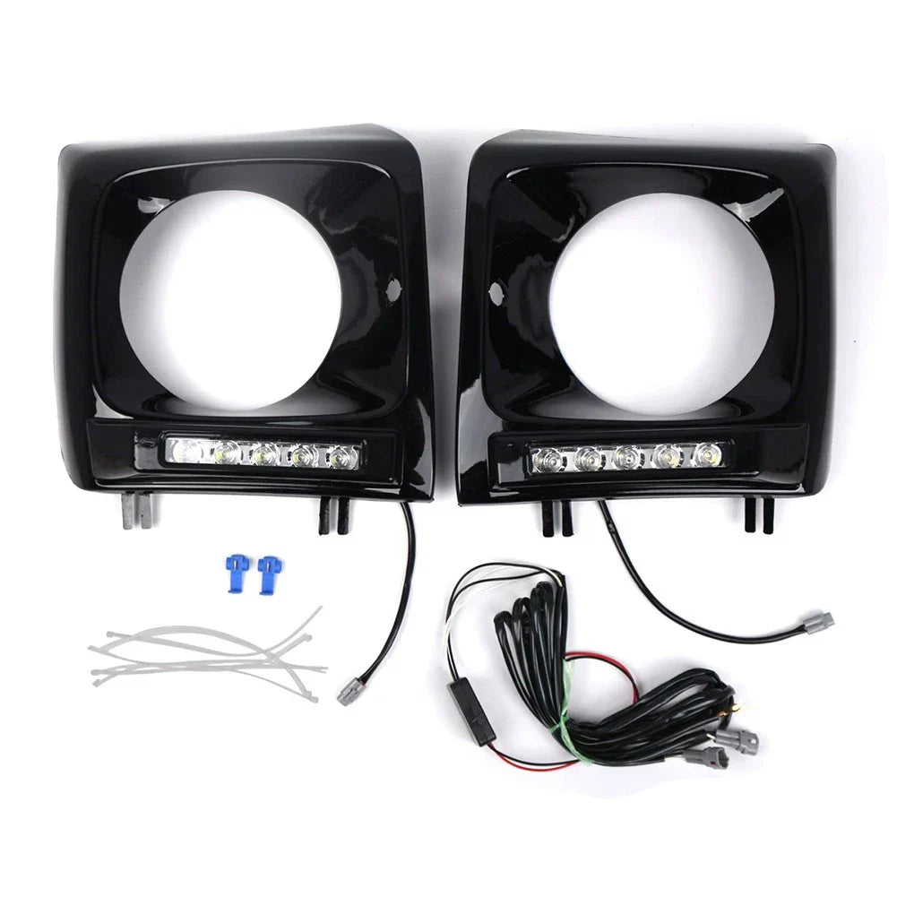 Daytime Running Lights Bezel Glossy Black for Benz G-Class (1990-2018)