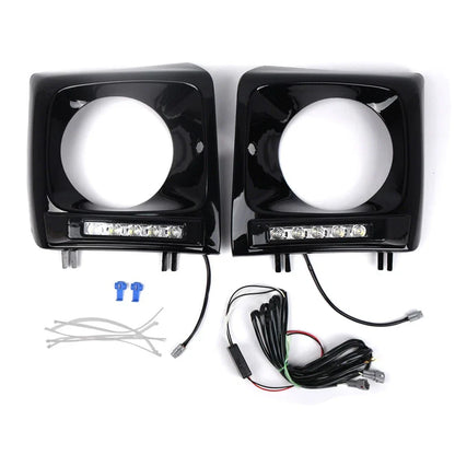 Daytime Running Lights Bezel Glossy Black for Benz G-Class (1990-2018)