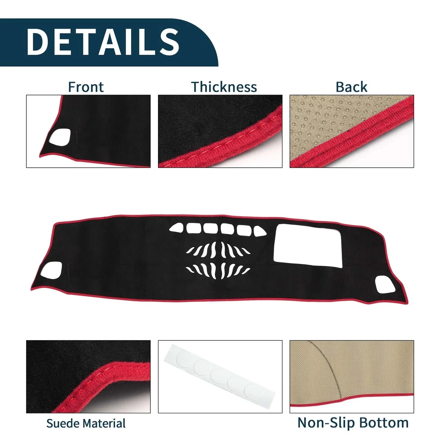 Dashboard Cover Mat for Mercedes-Benz GLB X247 Class (2020-2022) Black Red