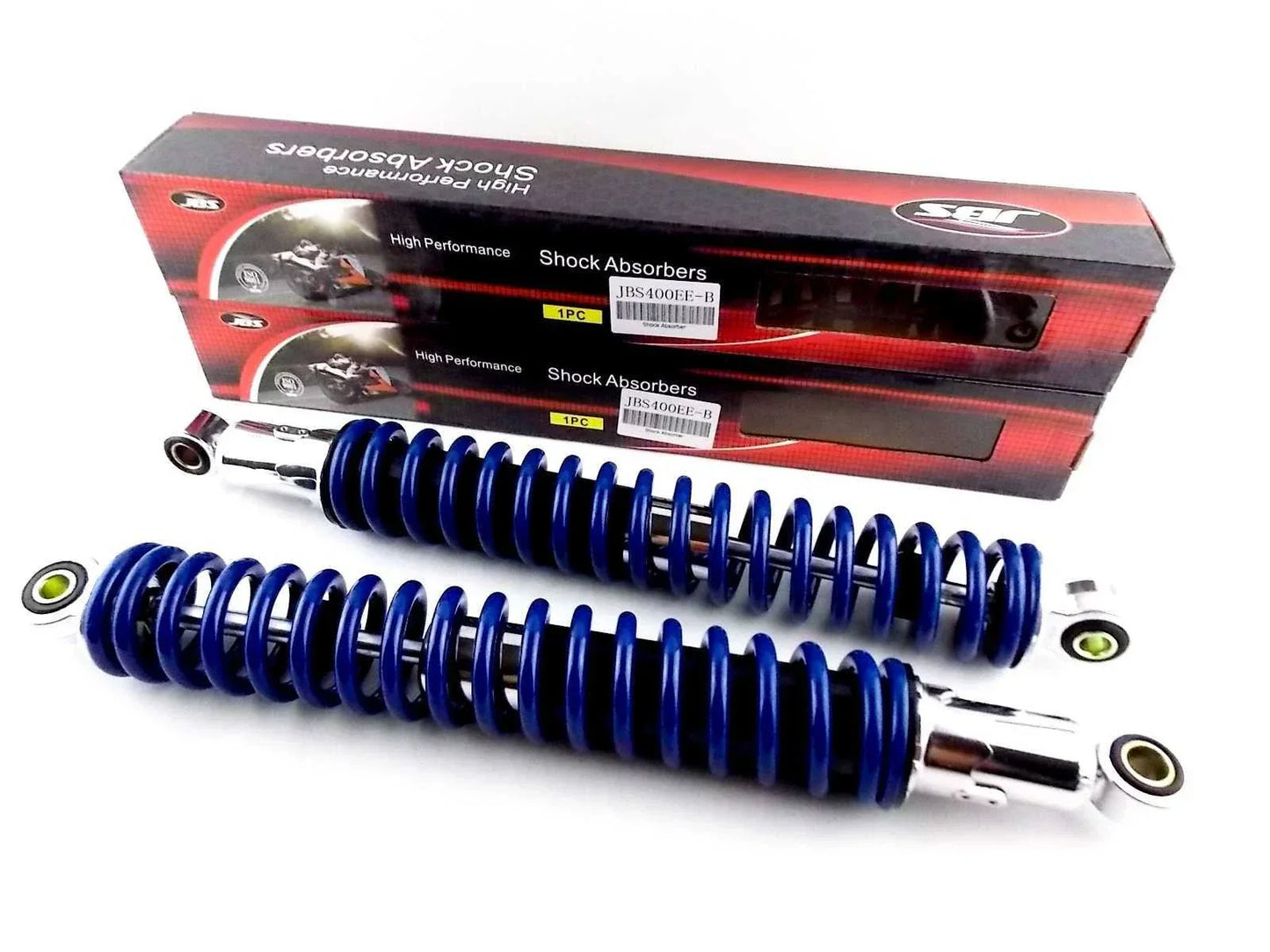 400mm Blue/Chrome Rear Shock Absorbers for Suzuki PE175