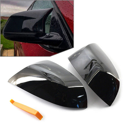 1 Pair Gloss Black Car Mirror Cover Caps for BMW X3 X4 X5 X6 X7 (2018-2023)