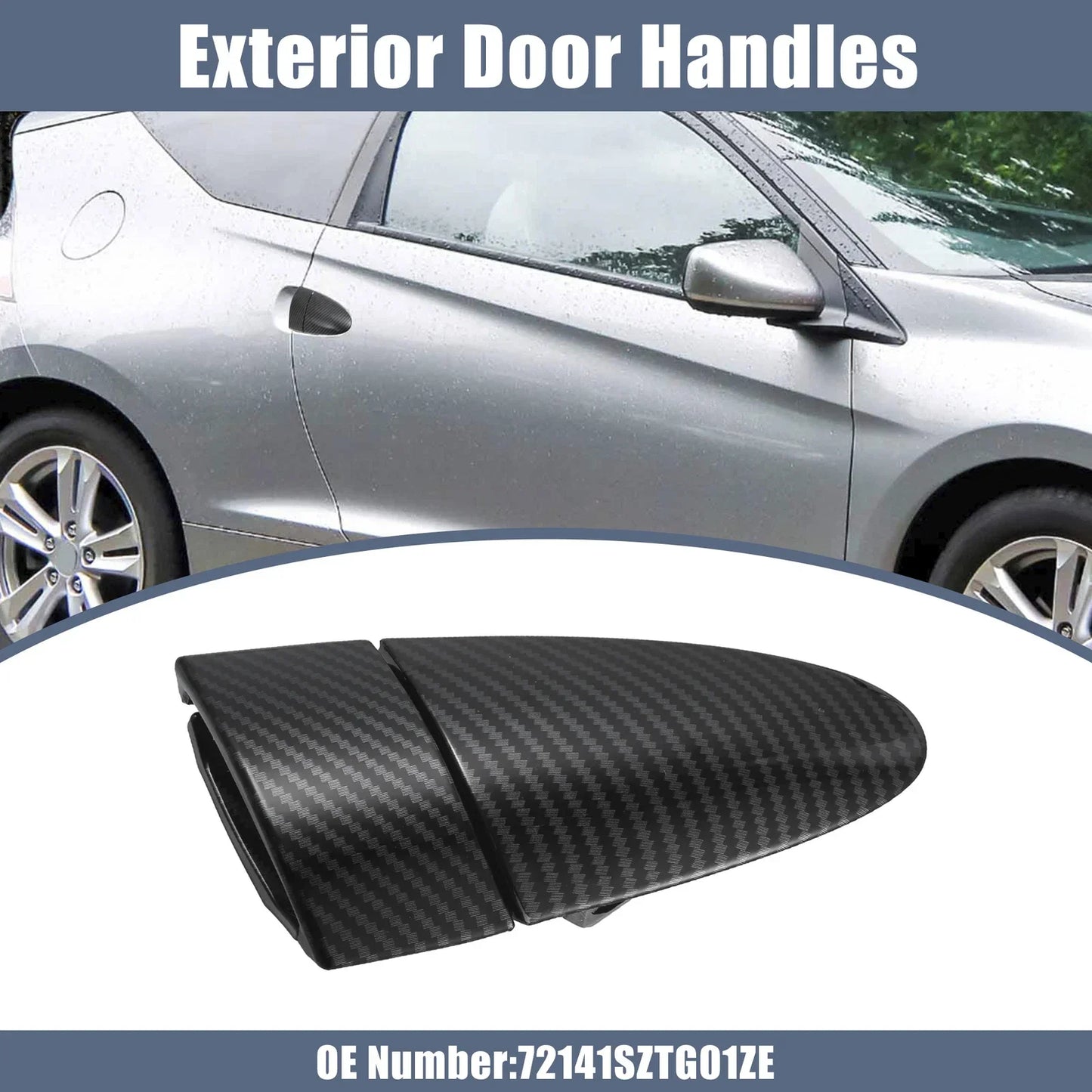 Front Right Exterior Door Handle Carbon Fiber for Honda CR-Z (2011-2016)