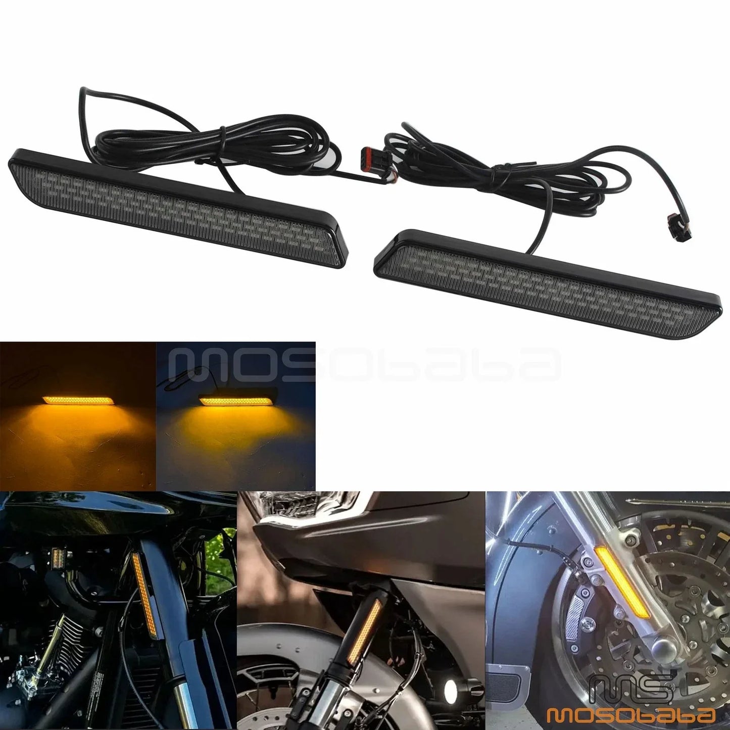 Front Fork Turn Signal Lights for Harley Road Glide FLTRX (2024-2025)
