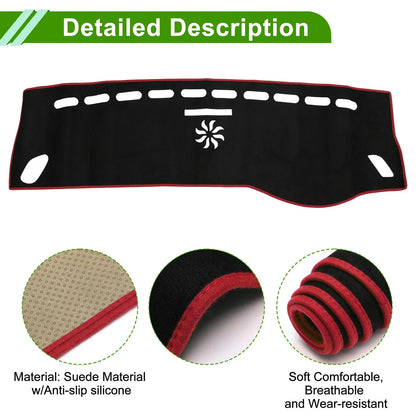 Dashboard Cover Mat for Mercedes A-Class 2013-2017 Sun Protector Pad Black Red