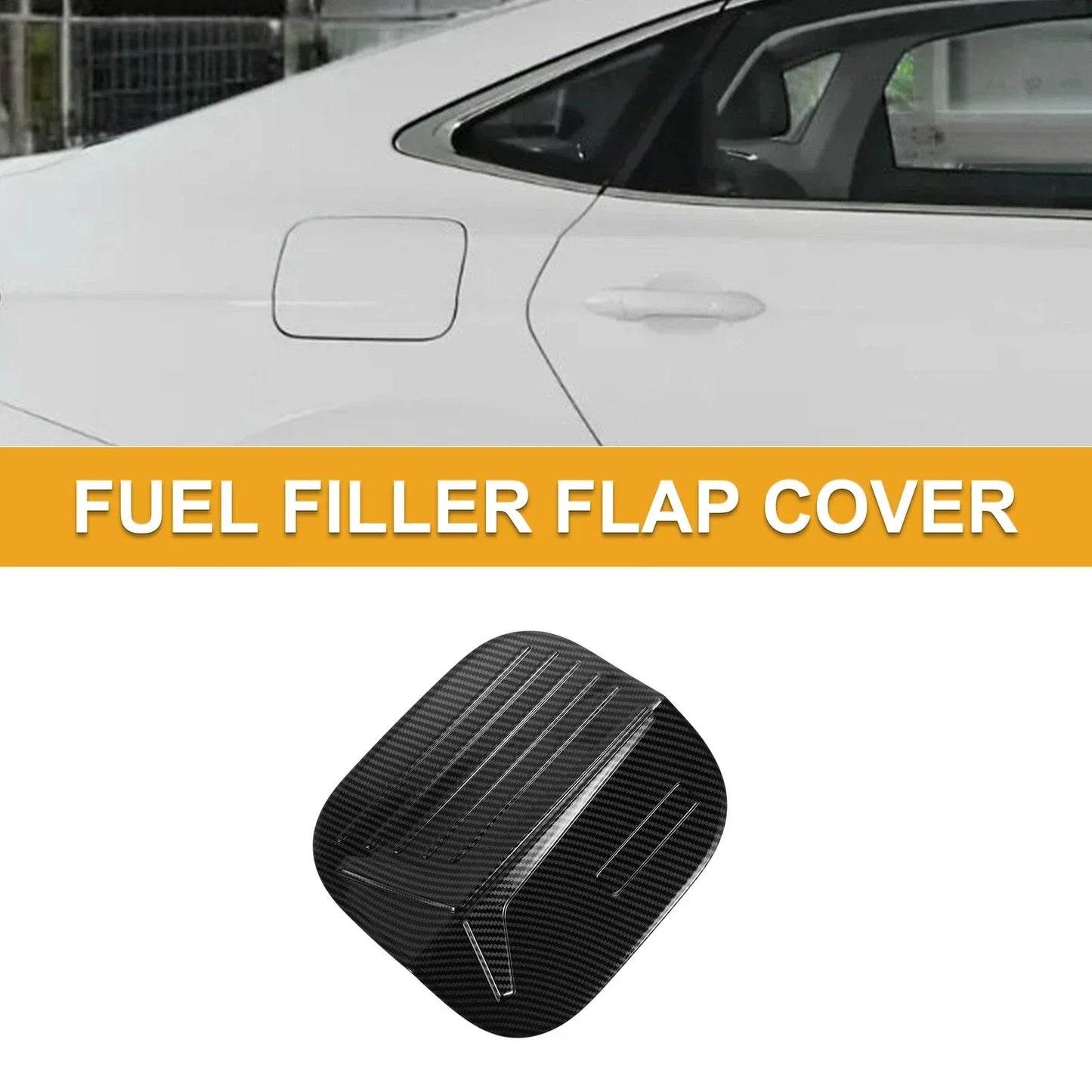 Fuel Tank Door Cap for Honda Civic 2022-2025 Gas Tank Flap Carbon Fiber Black