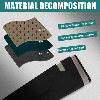 Car Dashboard Cover Black Flannel Non-Slip Mat for Honda Fit (2015-2020)