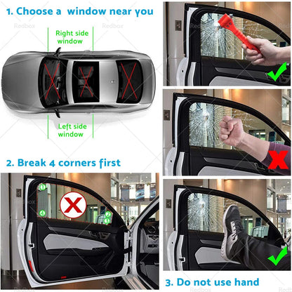 Emergency Hammer Window Glass Breaker & Seat Belt Cutter for Car Safety