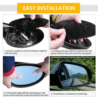 Heated Driver Left Side Mirror Glass for Mercedes-Benz C220 C280 E420 (1994-2002)