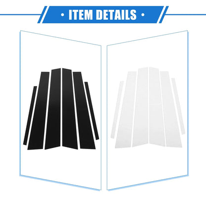 6 x Pillar Post Trim Covers for Honda Accord Sedan (2008-2012) Black