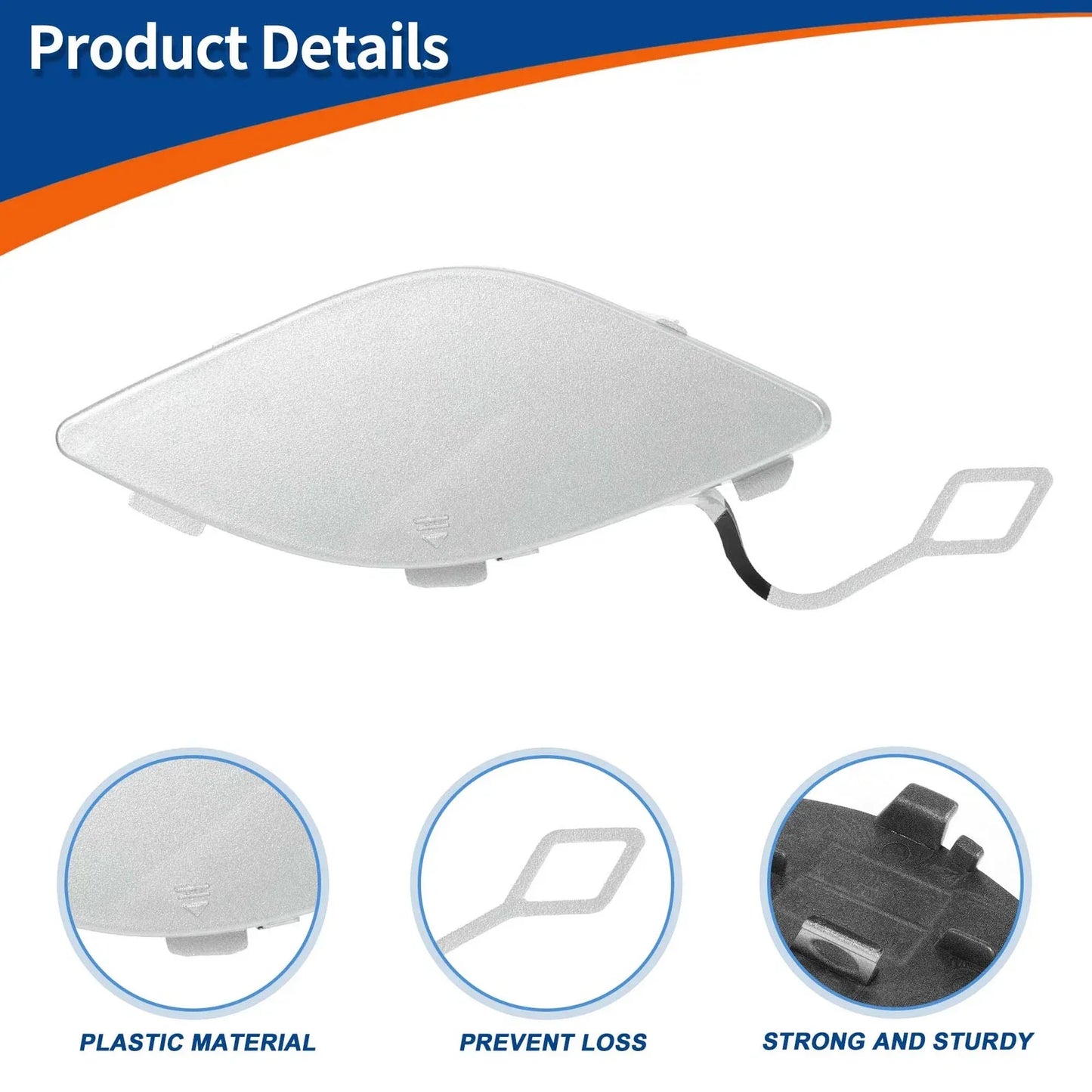 Front Car Bumper Tow Hook Cover for Mercedes-Benz (2012-2018) Silver Tone