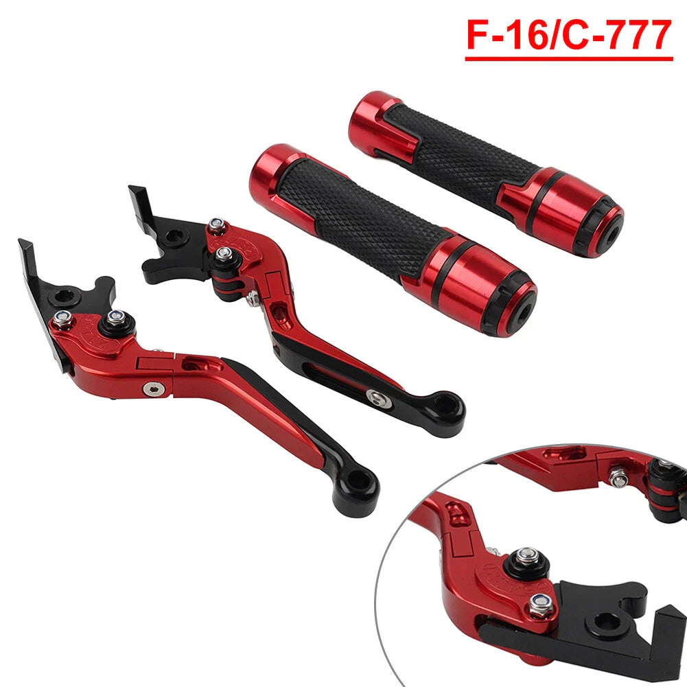 Red Brake Clutch Lever Handlebar Grip Set for Yamaha FJR XJR 1300 (2001-2023)