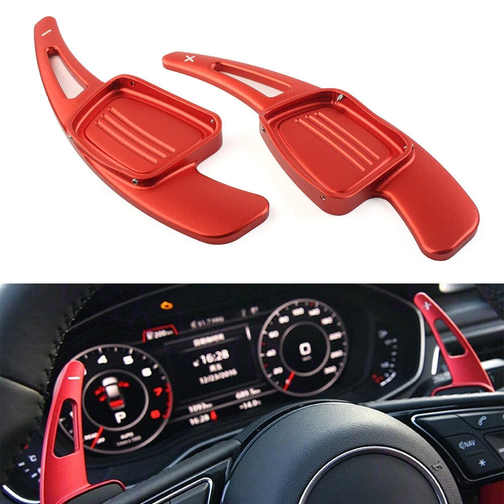Red Steering Wheel Shift Paddle Shifter for Audi A3 A4 A5 S3 S4 Q2 Q5 Q7 TTS