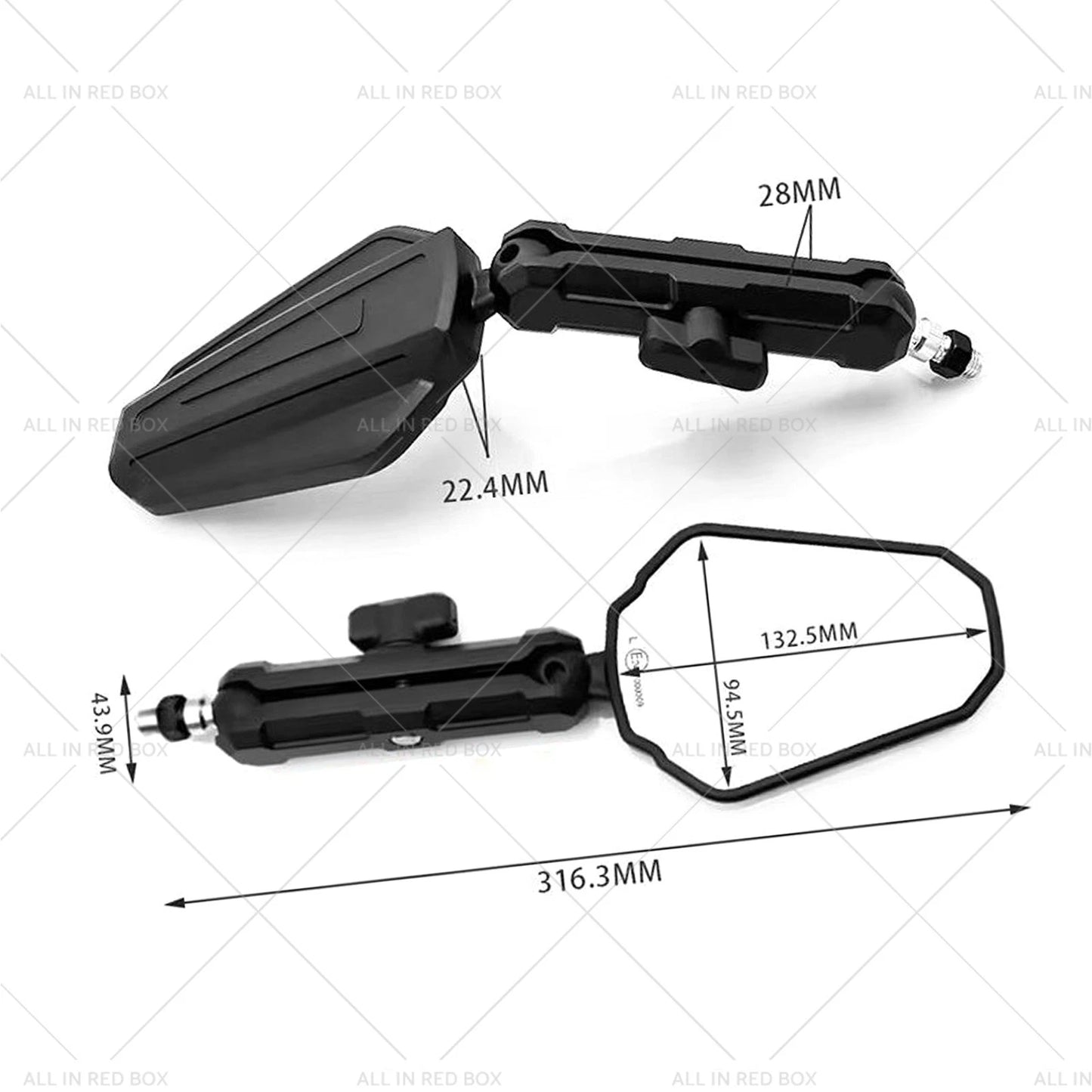 7/8" Handlebar Mount ATV Adventure Mirrors for Honda CRF300L 250L (2021-2023)